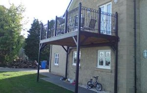 Multiple identical balcony railings