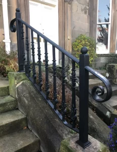 Multiple identical balcony railings